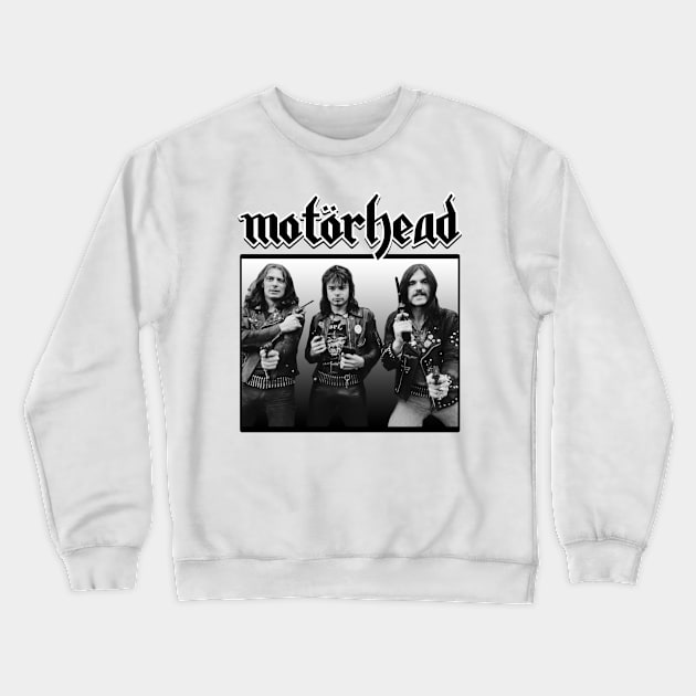 Motorhead Black White Black Crewneck Sweatshirt by Pemandangan Kenangan 2000